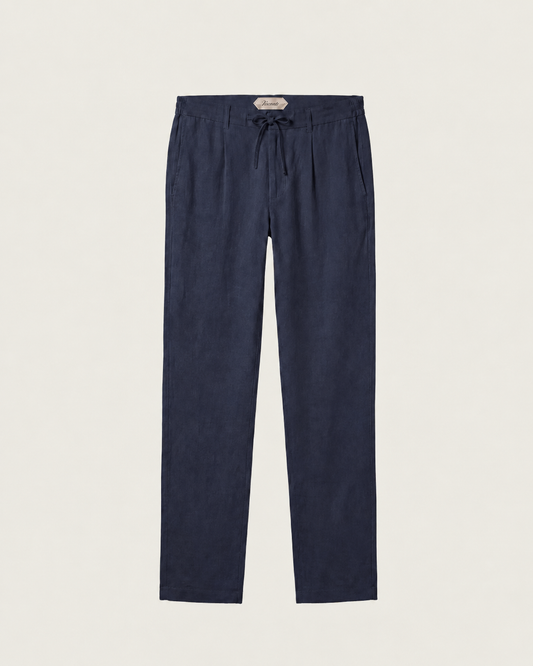 Visconti Linen Trousers - Blu scuro