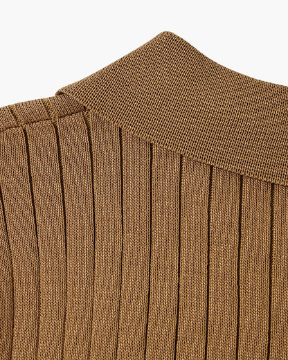 Visconti Knitted Polo Shirt - Marrone