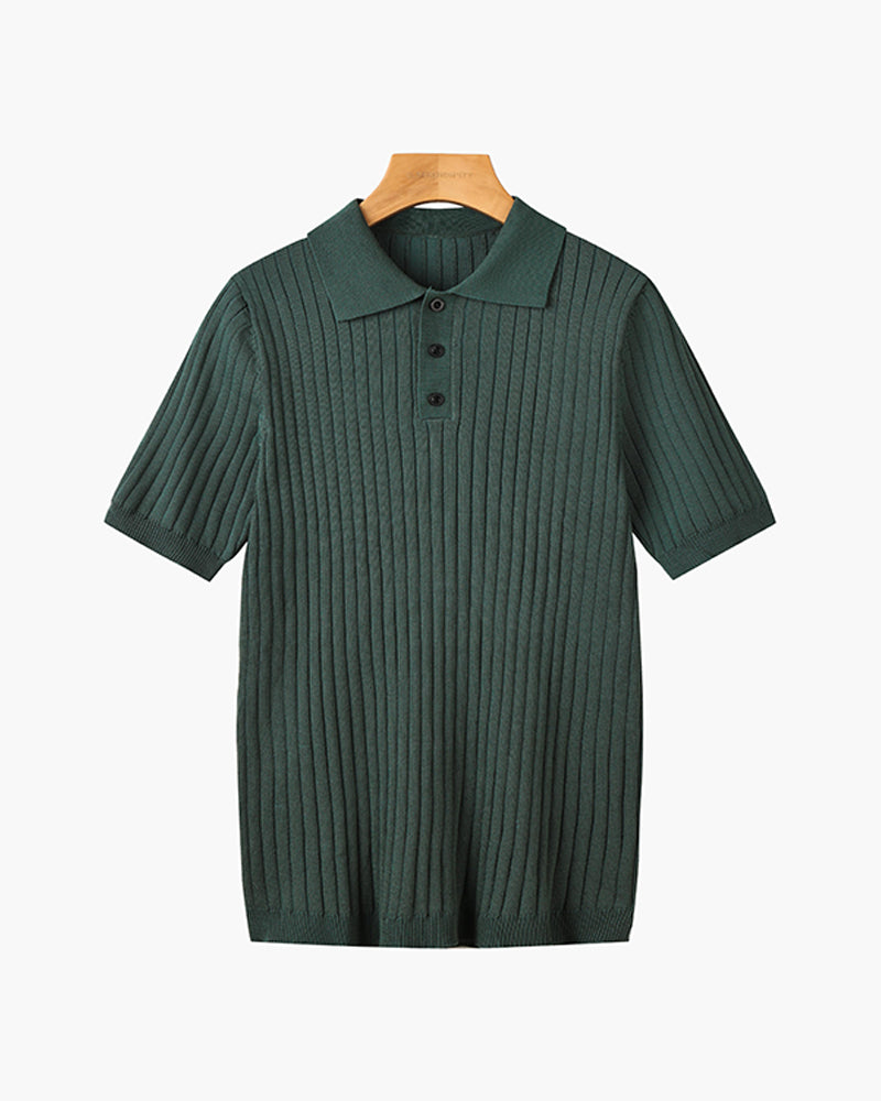 Visconti Knitted Polo Shirt - Marrone