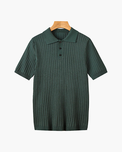 Visconti Knitted Polo Shirt - Marrone