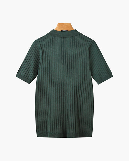 Visconti Knitted Polo Shirt - Nero