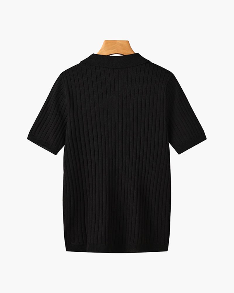 Visconti Knitted Polo Shirt - Marrone